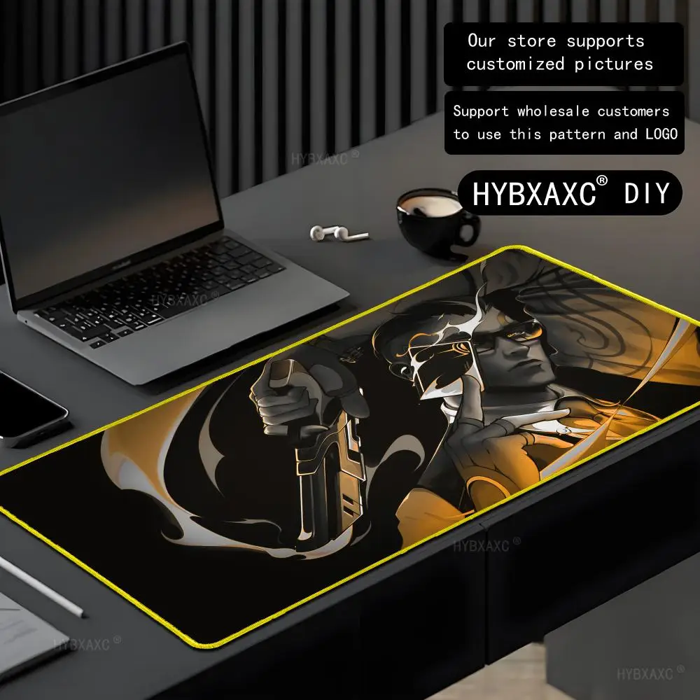 VALORANT Chamber Large Mouse Pad Gaming Mousepad PC Gamer Computer Office Mouse Mat XXL Yellow edge mouse pad Laptop Mausepad