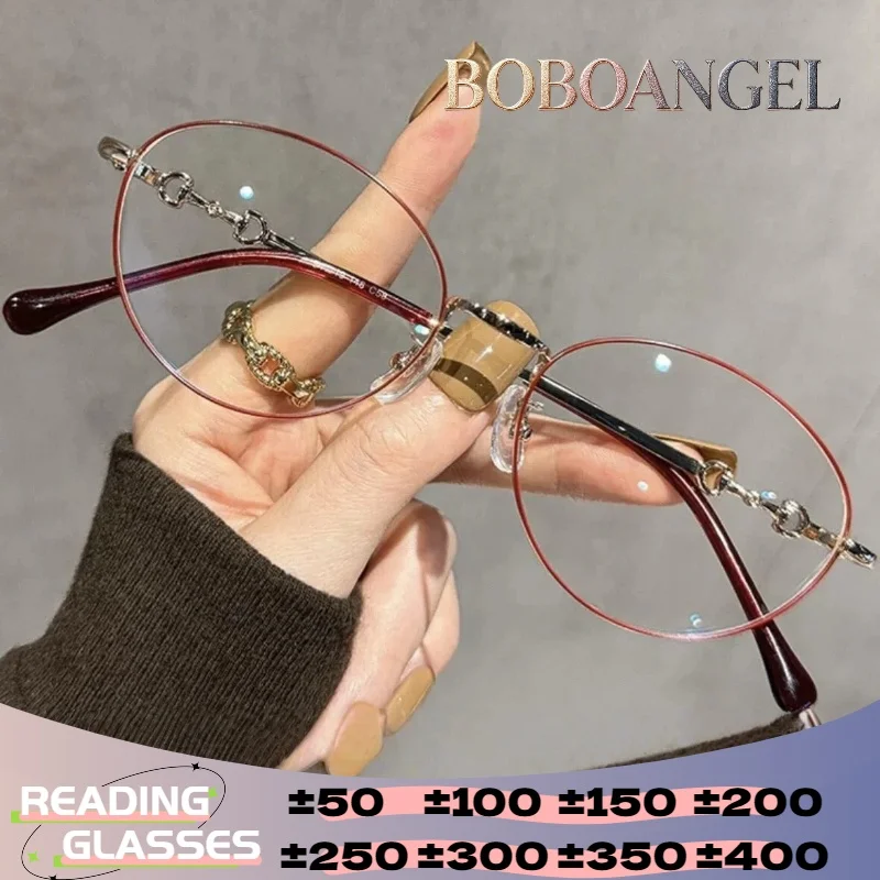 

Очки для чтения BOBOANGEL Rich Burgundy с круглой цепочкой, женские, высококачественные, с диоптриями, с индивидуальной оправой