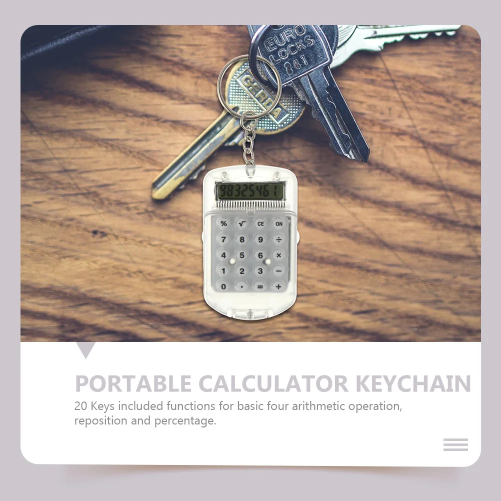

4Pcs Small Calculator Keychain Portable Digits Arithmetic Operations Home Office School Use Calculator Keychain