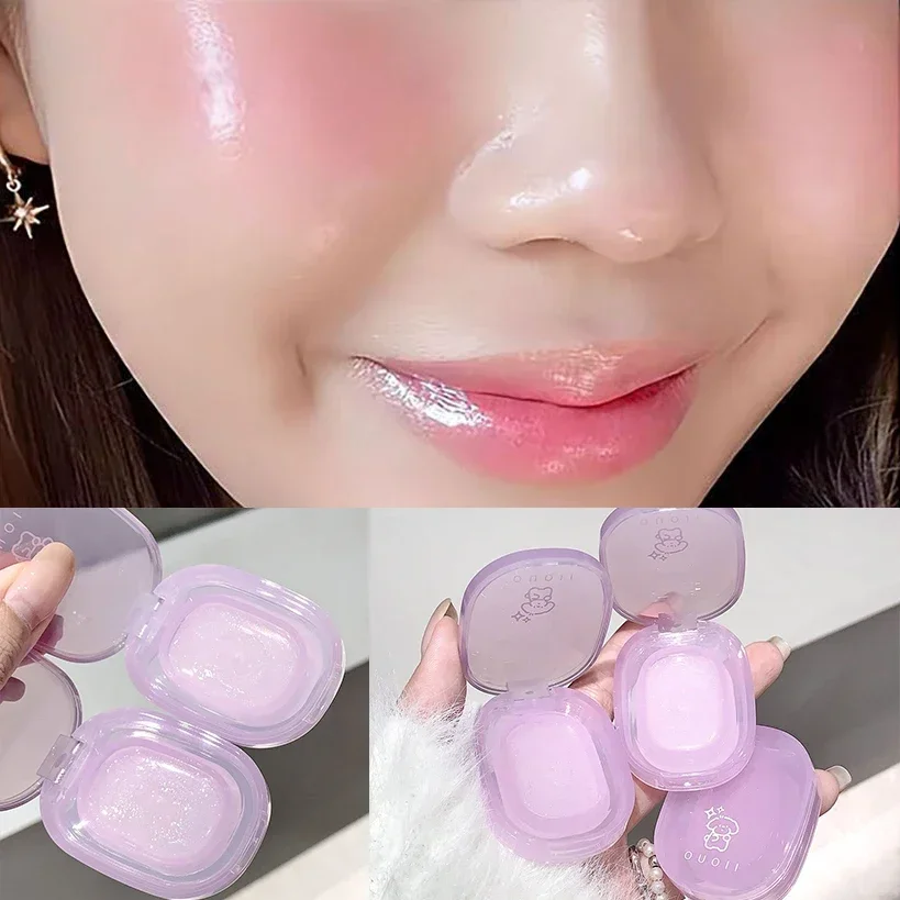 Moisturizing Gel Rouge Blush Crystal Balm Pink Shimmer Jelly Tint Facial Blusher Long Lasting Cheek Contour Lipstick Makeup