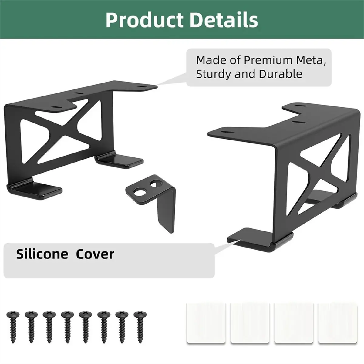 #66H Electronics Accessories,Adjustable Secure Rack Gaming Console Organizers Under Desk Desktop (Black)