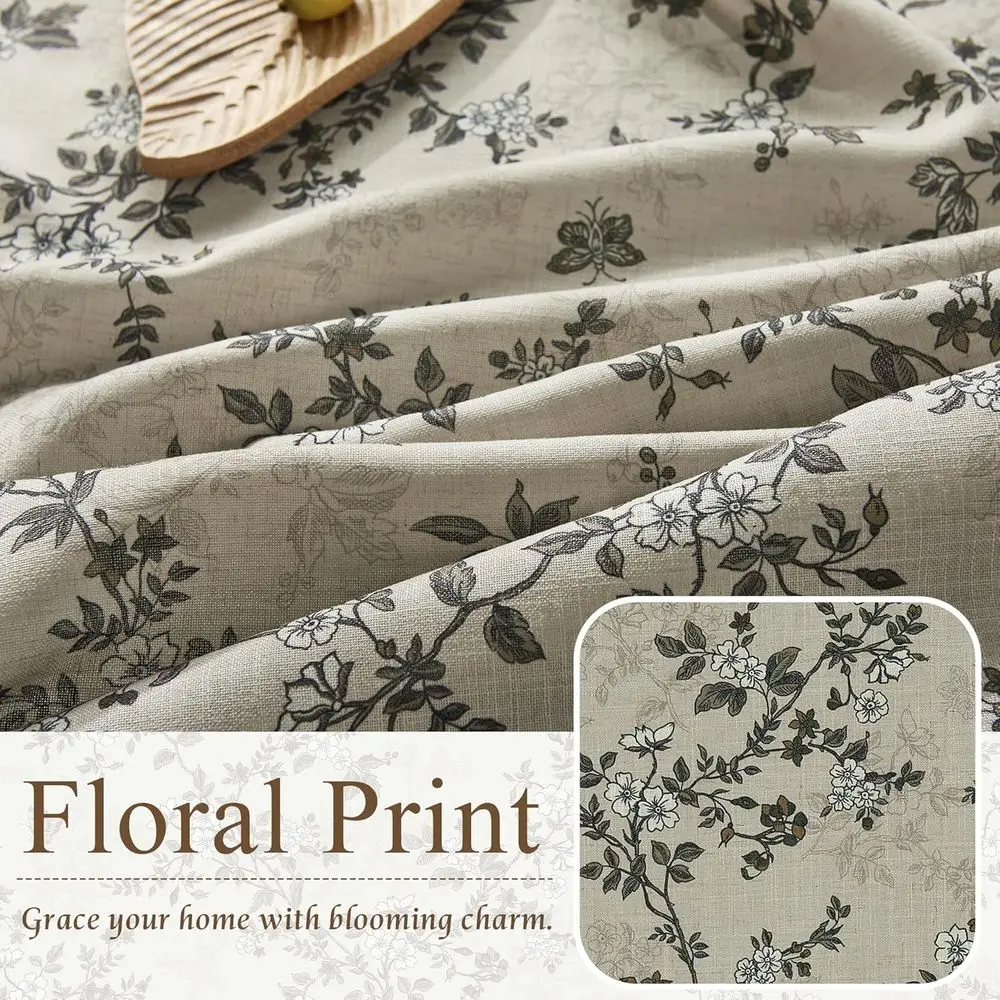 Tende in lino floreale con farfalla vintage, 52x84, trama spessa, non trasparente, per porte scorrevoli, stanze per ospiti e bambini