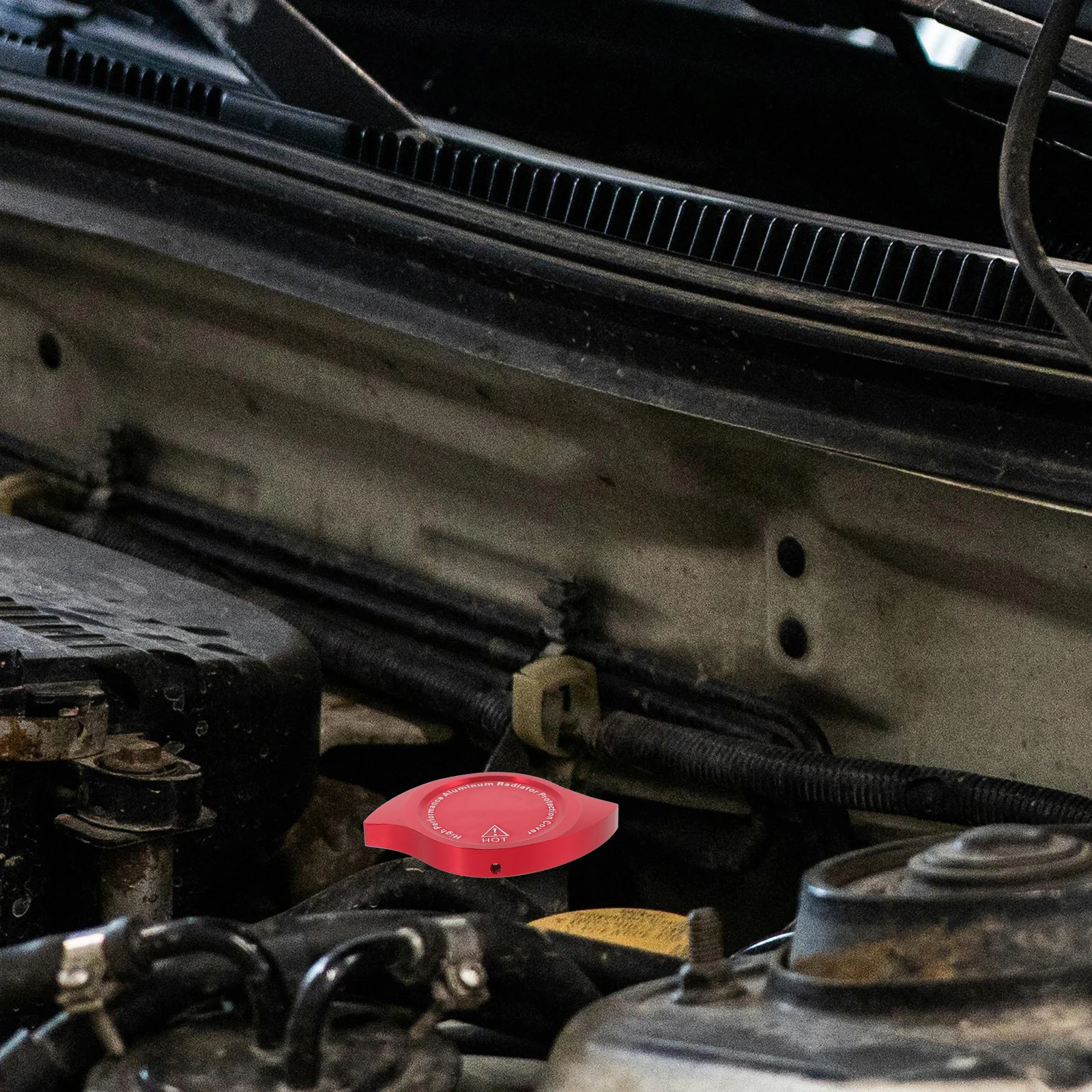 

Stylish Metal Engine Radiator Reservoir Coolant Tank Car Modification Accessory Durable Easy Installation Compatible Various