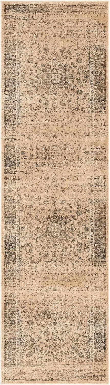 

Коврик Safavieh Vintage Collection Runner — 2 фута x 7 дюймов, теплый бежевый, восточный медальон, состаренный вискозный дизайн, идеально подходит для высоких
