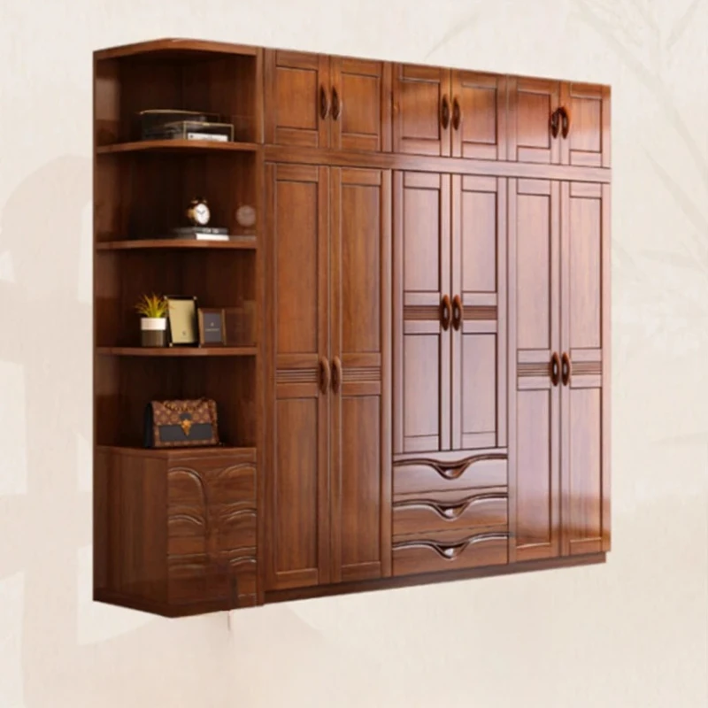 Wall Wood Bedroom Wardrobe Nordic Multilayer Open Closet Wardrobe Organizer Storage Armadio Camera Da Letto Bedroom Furniture
