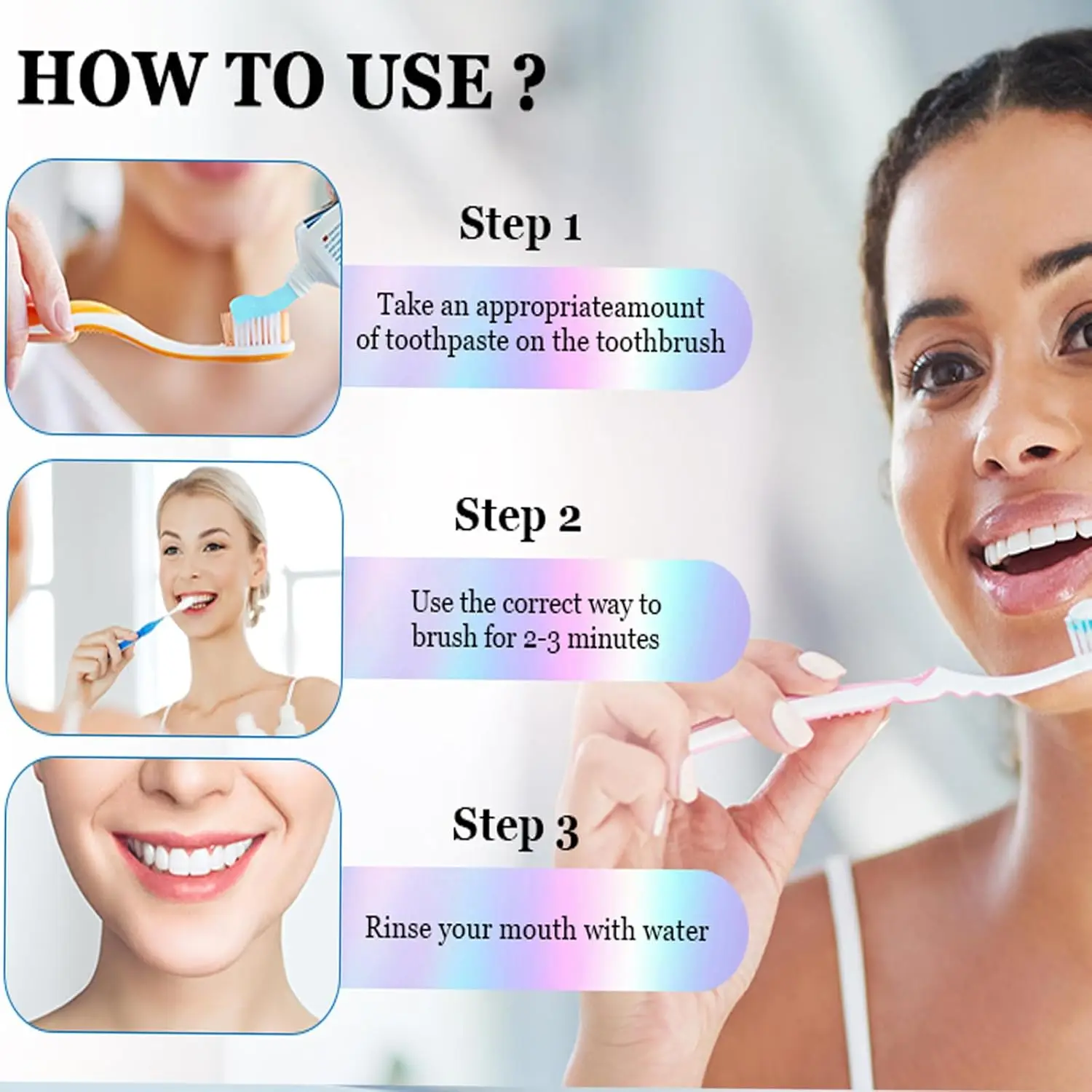 1/2/3pcs Niacinamide Toothpaste Intensive Whitens Teeth Protects Tooth Enamel Freshens Breath 24 Hours Natural Stain Removal image 6