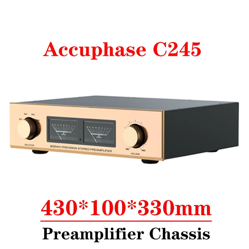 

430*100*330 мм Accuphase C-245 полностью алюминиевый предусилитель Корпус Корпуса Vu Meter для самостоятельной сборки усилитель аудио чехол оболочка