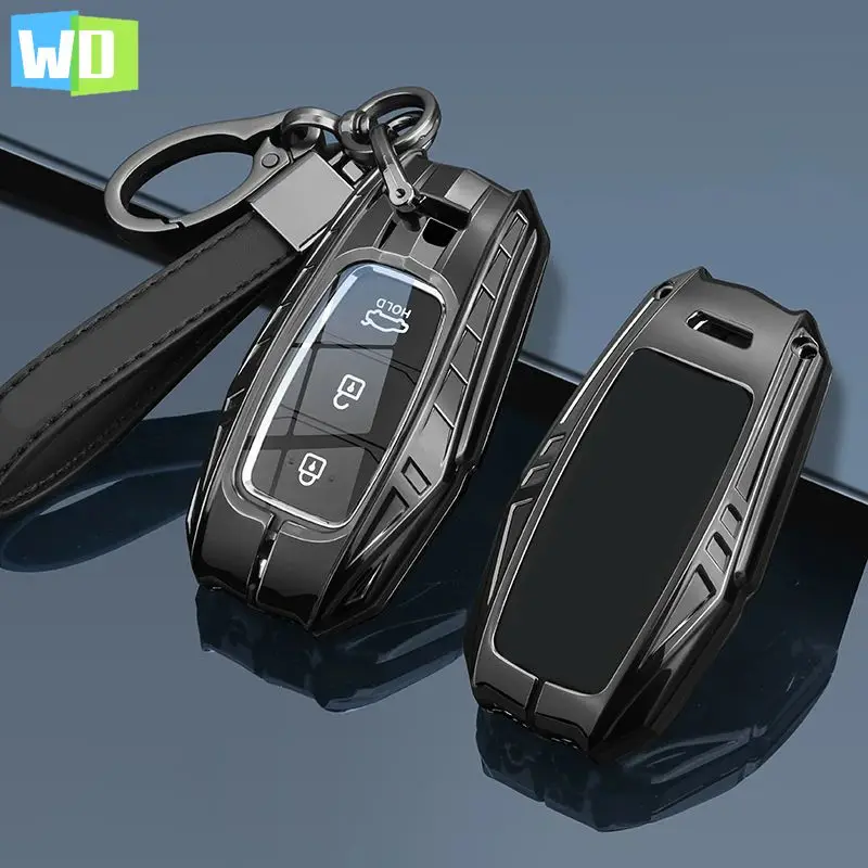 

Metal Car Remote Key Case Cover Shell Housing Holder Fob For Hyundai New Elantra Veloster Sonata10 Santafe Solaris Azera IX25