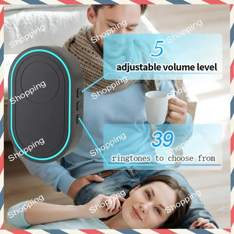 M20K Wireless Doorbell 433Mhz Waterproof Button Adjustable Volume 36 Melodies Ringtones Indicator Light Remind