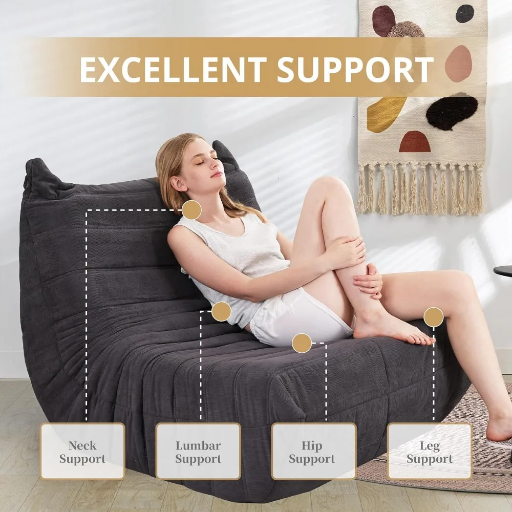 Bean Bag Chair Giant Bean Bag Chairs for Adults, Comfy Big Bean Bag Chairs with Memory Foam, Corduroy Stuff Floor Cushion Sofa image 4