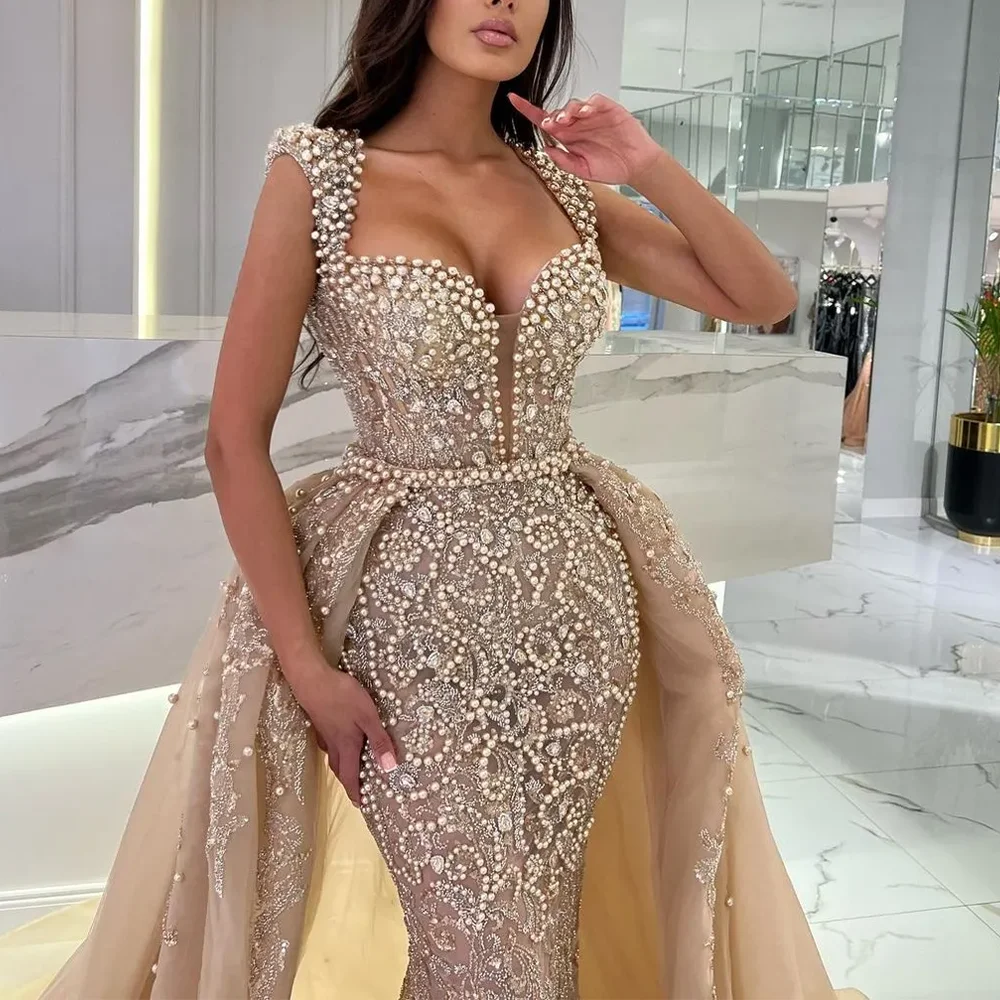 

Beading Elegant Evening Dresses Formal Party Prom Gowns Floor-Length Trumpet Sequin Sweetheart Evening Prom Dresses Customized