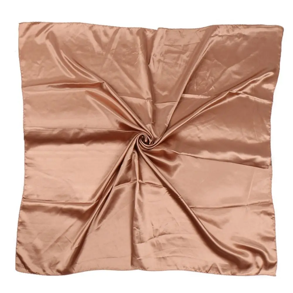 Elegant 90cm Satin Silk Scarf Large Size Soft Pure Color Shawl Korean Style Lightweight Square Neck Scarves Ladies/Girls