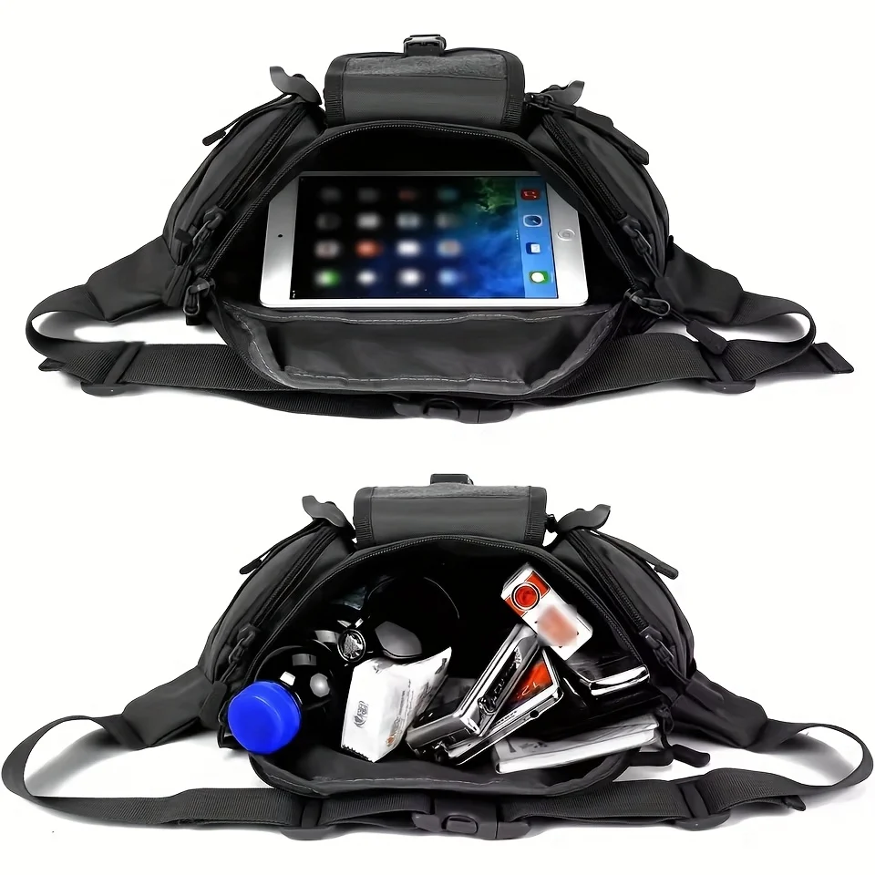 Multifunktionale Hüfttasche für den Außenbereich, taktische Molle-Hüfttasche, 4-teiliges Set mit Flaschenhaken und D-Ring-Schnalle, verstellbarer Hüftgurt