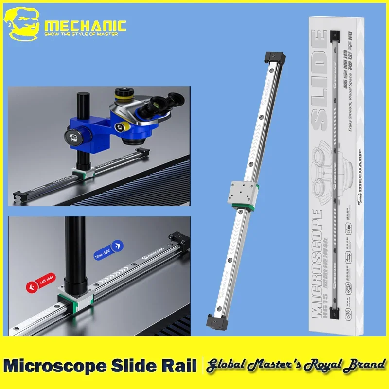 Carril deslizante sensible al diapositivo para microscopio mecánico HG15, movimiento sin retraso para riel guía de microscopio Trinocular y Binocular