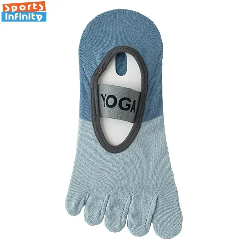 1pair Fashion Five Toes Yoga Socks Women Silicone Anti Slip Indoor Dancing Floor Fitness Sports Socks Professional Pilate Socks
