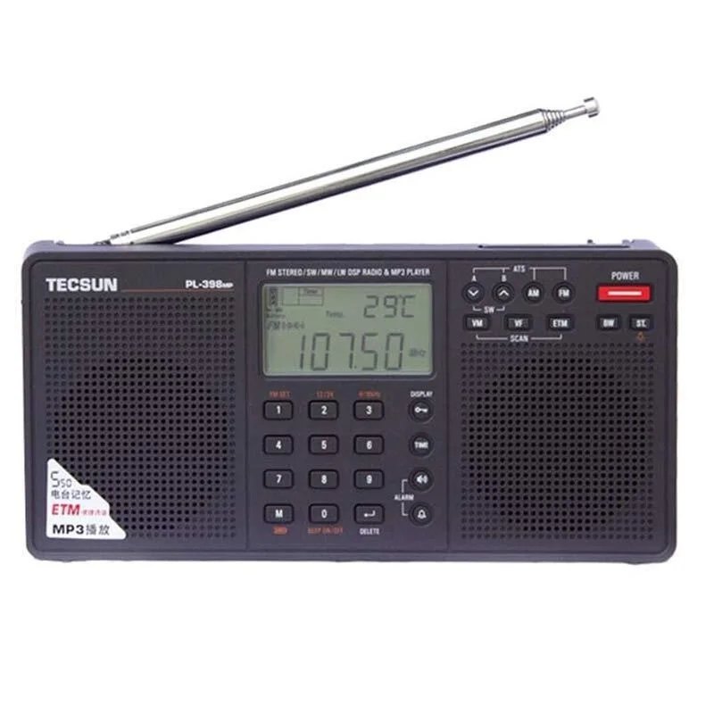 Top! PL-398MP Stereo Radio FM Portable Full Band Digital Tuning ETM ATS DSP Dual Speakers Receiver MP3 Player Support TF Card