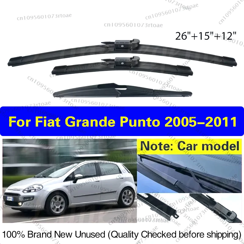 

For Fiat Grande Punto 2005-2011 Wiper Front Rear Wiper Blades Windshield For FIAT Punto Evo 2009-2013 26"15"12" Car Accessories
