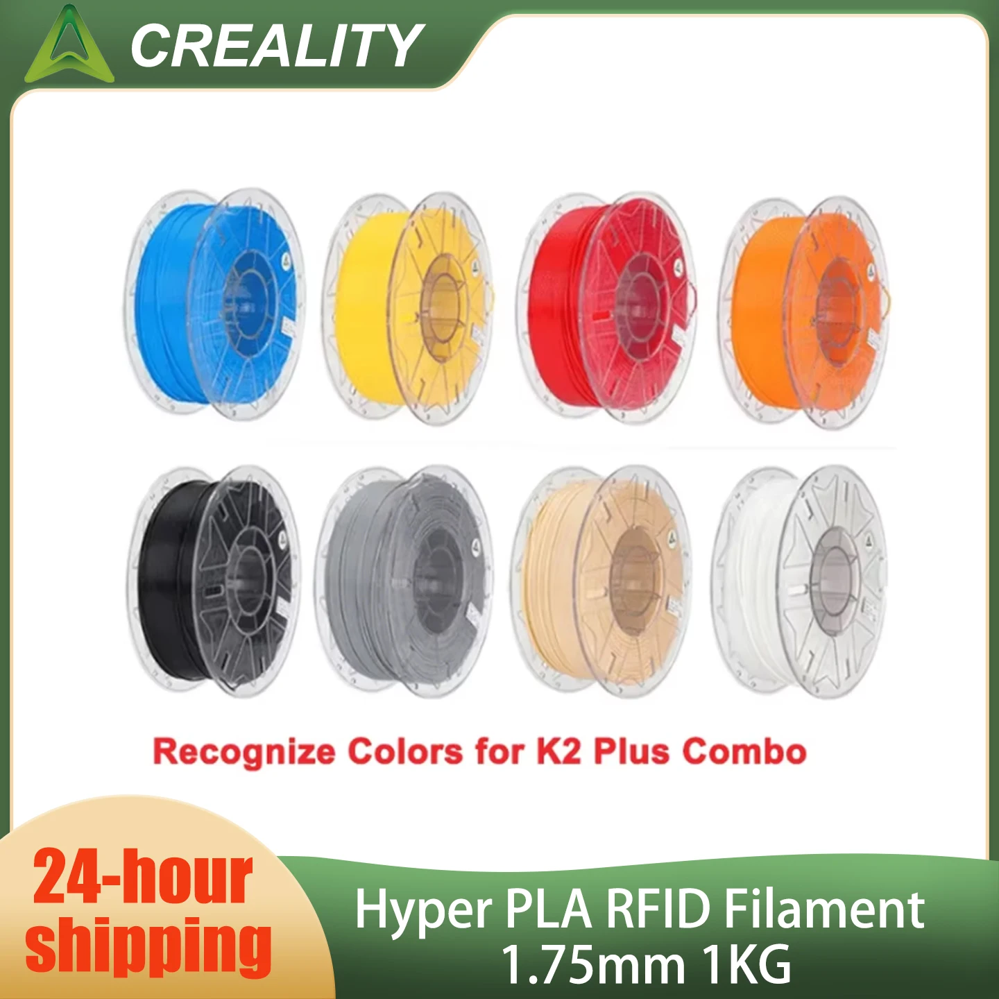 

Филамент Creality K2 Plus Combo Hyper PLA RFID 1.75мм 1кг для высокоскоростной 3D-печати, яркие цвета, RFID-метки