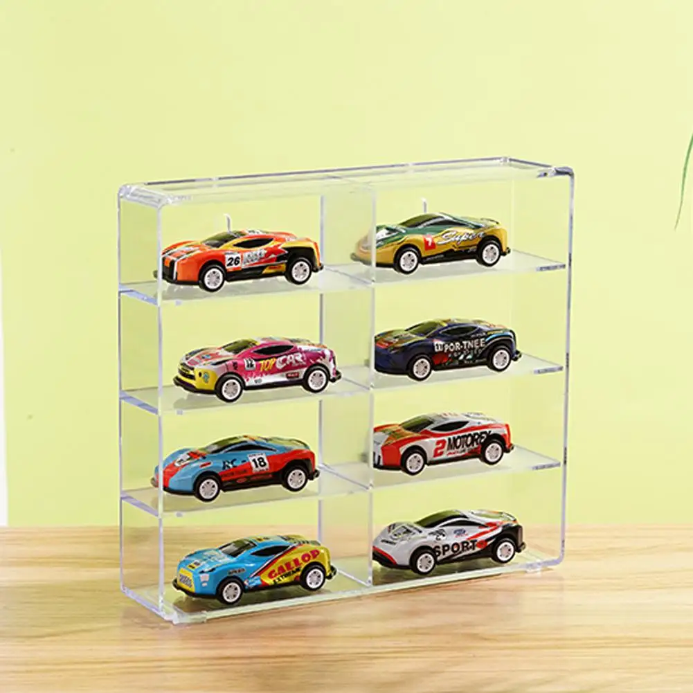 Stackable Car Model Storage Box Display Stand Organizer Transparent Grid Jewelry Accessories Holder Plastic Material 8 Grids