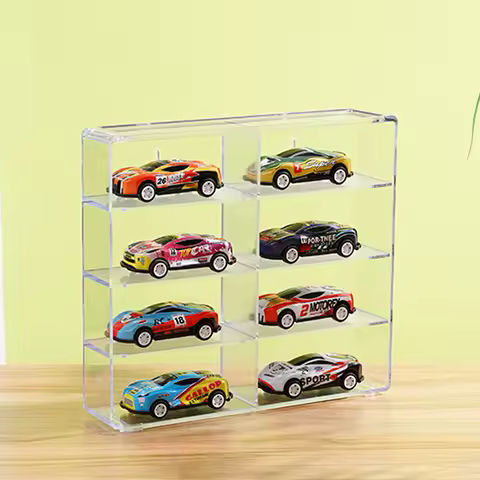 Stackable Car Model Storage Box Display Stand Organizer Transparent Grid Jewelry Accessories Holder Plastic Material 8 Grids