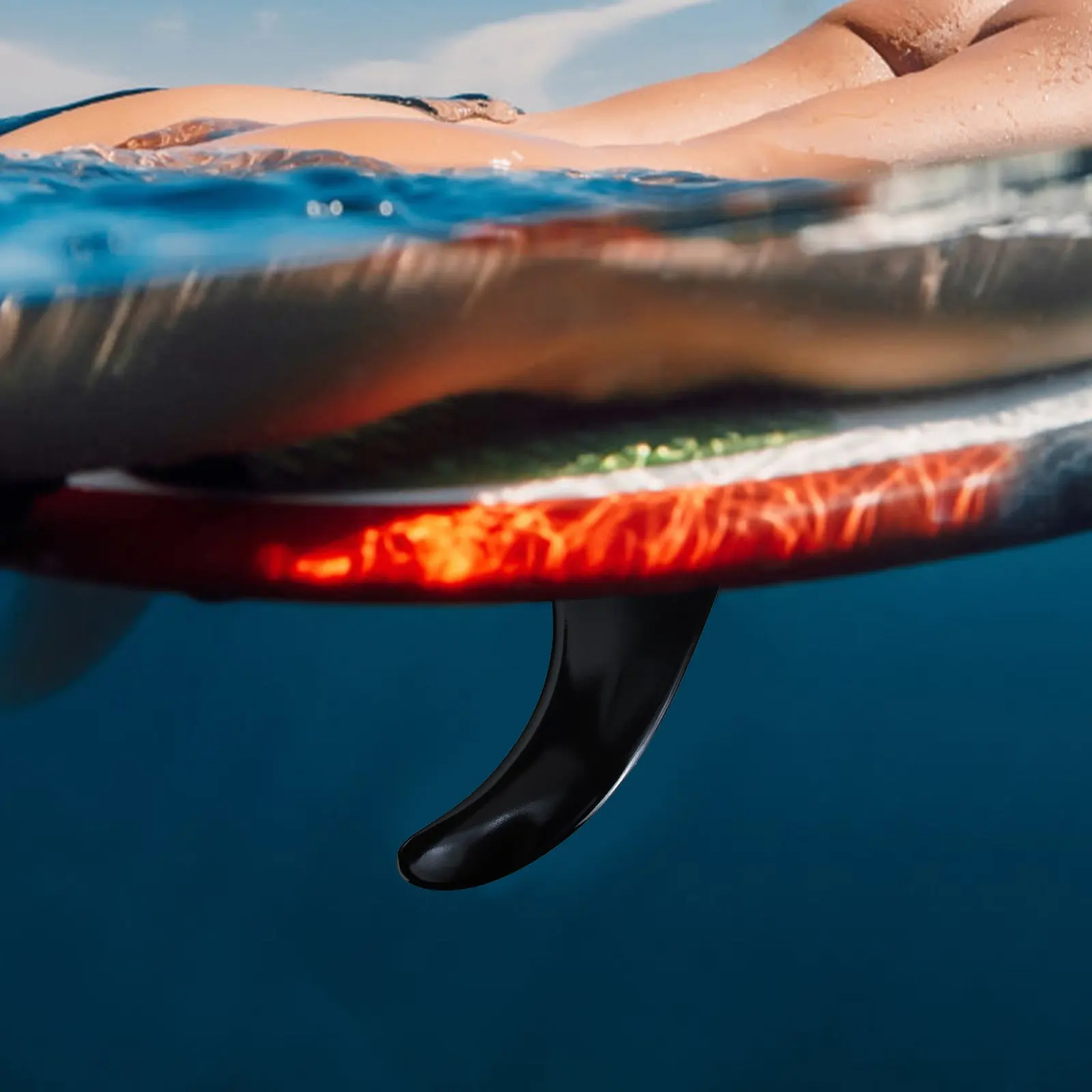

Portable Paddle Board Fin Removable Surfboard Tail Fin with Curved Tip for Balanced Steering and Reliable Hold in Waves