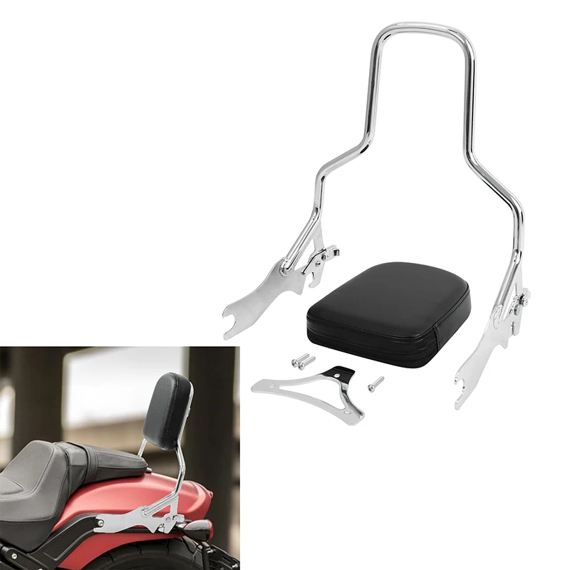 Motorcycle Detachables Sissy Bar Backrest Pad For Harley Softail Fat Bob FXFB FXFBS 2018-2023