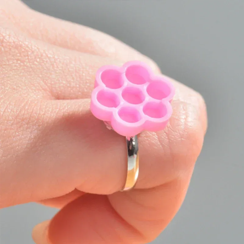 100PCS False eyelash tool accessories plastic portable eyelash powder flower cup wreath  eyelash flower cup mini cute flower cup