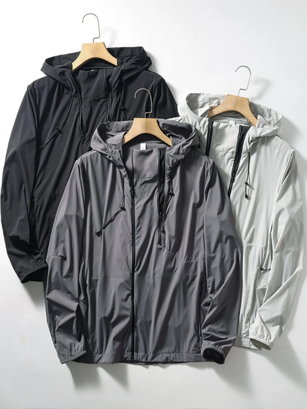 

Легкая дышащая куртка с защитой от ультрафиолета, мужская летняя повседневная модная верхняя одежда с длинными рукавами и молнией