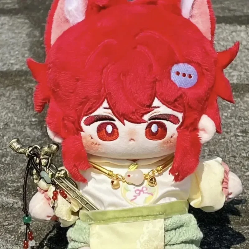 

20cm Cotton Dress-up Doll COS Genshin Impact Diluc Cartoon Stuffed Plush Toys Children's Fans Adults Cute DIY Collectible Gifts