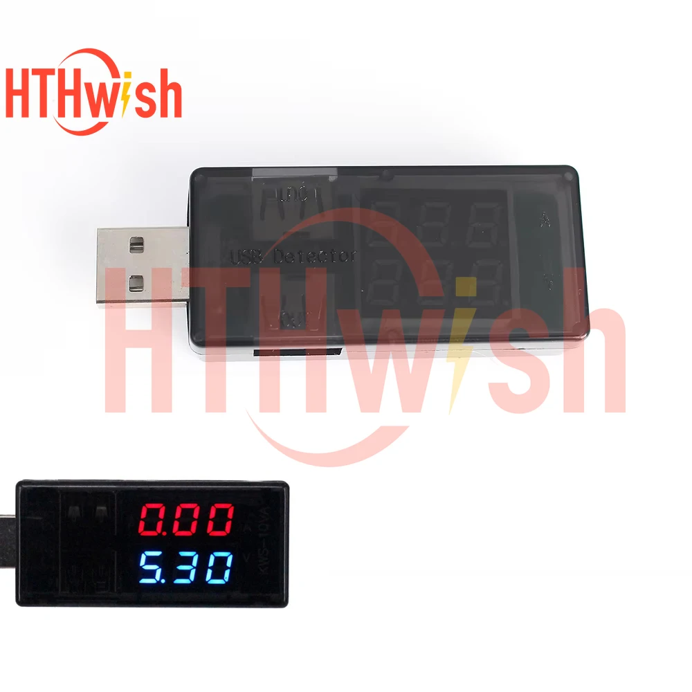1PC Dual USB Current Voltage  3-9V 0-5A Red+Blue Charging Detector Tester Battery Voltmeter Ammeter Charger Doctor