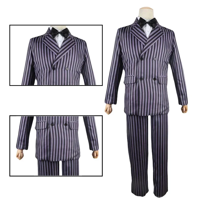 Wednesday Addams Morticia Costume Long Sleeve Men's Suit Party Uniform Gomez Cosplay Outfits Family Proms Dad's costumes COS