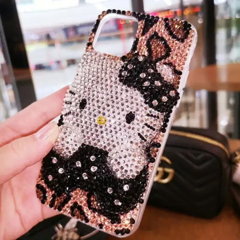 Y2K Hello Kitty Iphone Rhinestones Phone Case Kawaii for Iphone17 16 15 14Pro Max Anime Girls Heart Upscale Girlfriend Gift view 4