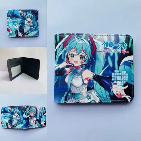 Hatsune Miku Wallet Kawaii Portable Coin Purse Anime Simple Short Wallet Cute Things for Girls