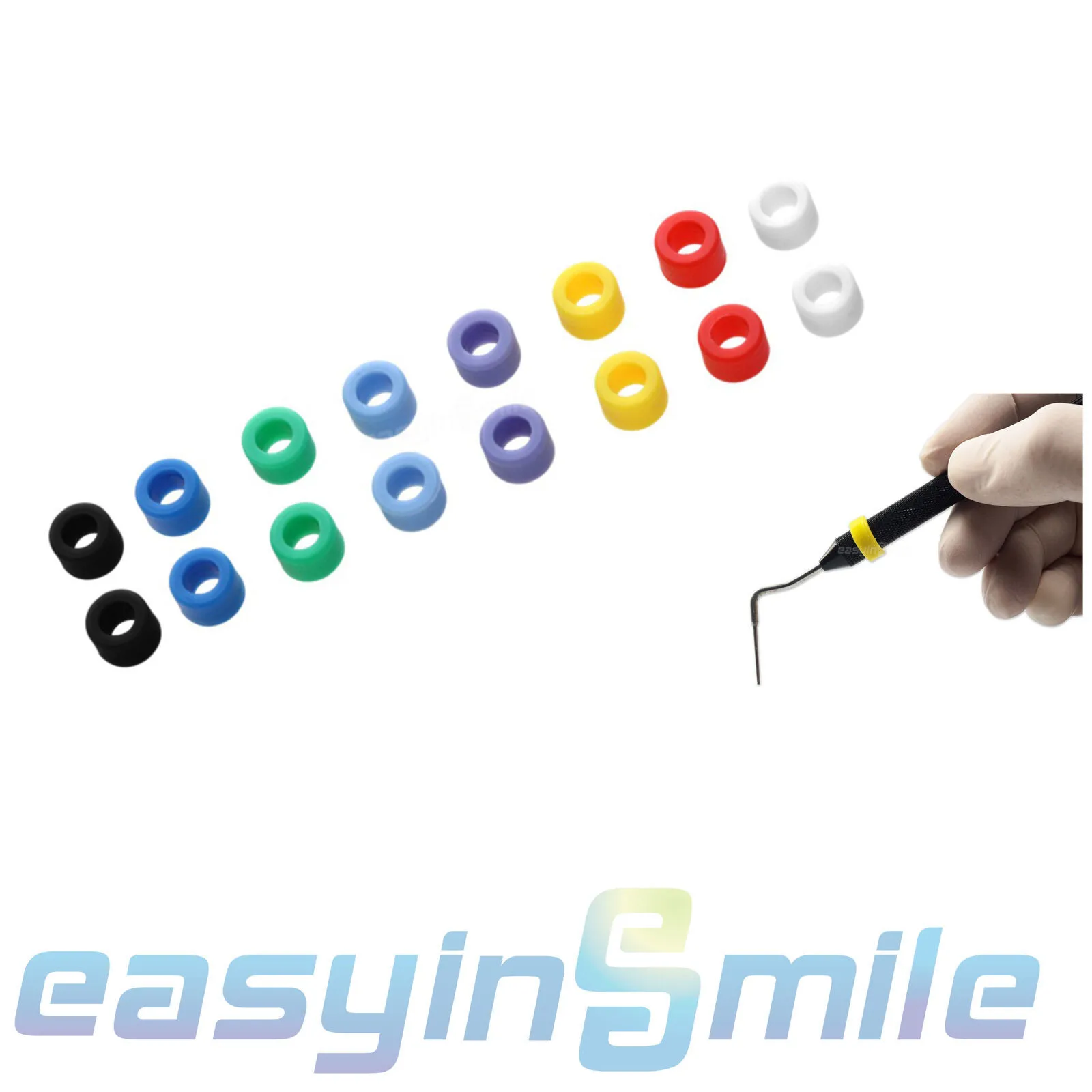 1 Box Silicone Dental Instrument Color Code Rings Identification Circle Instrument Disinfection Oral Care Dentist Tool Materials