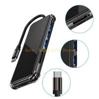 02DA Ultra-fast 4K Docking Station 6-in-1 Type C to HDMI-compatible+USB3.0+USB2.0x2+SD+TF Card Reader 5Gbps Data Transfer Hub