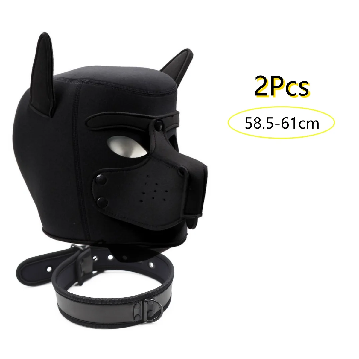 Dog Roleplay Accessories of Brand New Padded Rubber Full Head Hood Mask with Collar for Puppy Cosplay Costumes