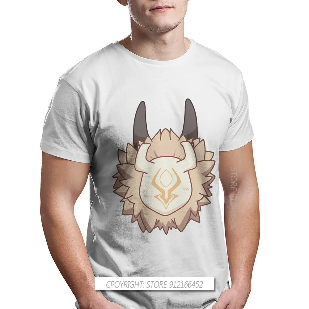 Genshin Impact Game Paimon TShirt For Men Chibi Hilichurl Soft Summer Tees T Shirt New Design Fluffy