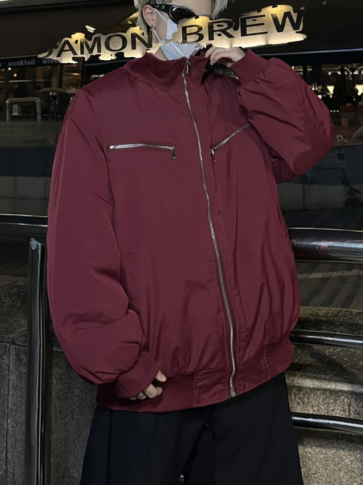 

Красная утепленная куртка-бомбер Cleanfit из хлопка для мужчин, зимняя, уличная одежда, стеганая, на молнии, с карманами для рук