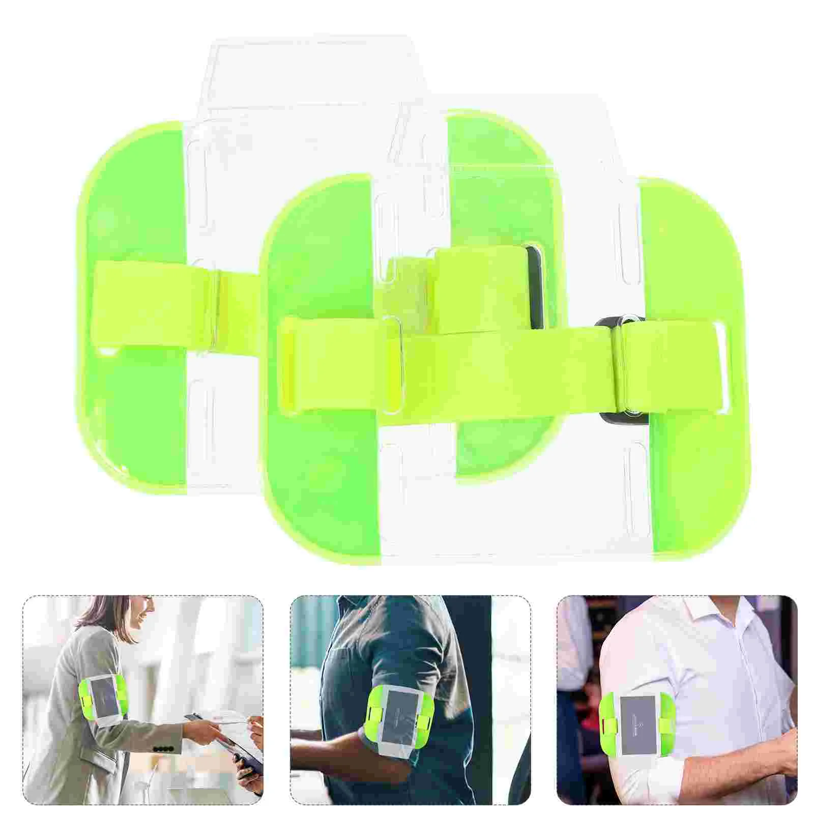 

2 Pcs Lanyard Name Badge ID Card Armband Holder Holders Tool Worker 1450X1380X020CM House Light Green Home