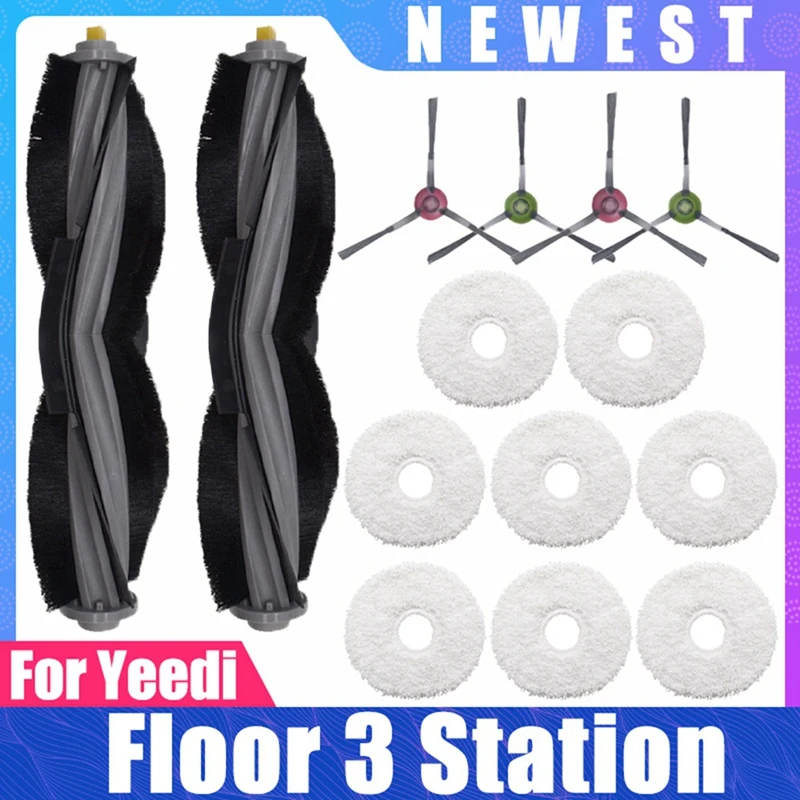 Accessories Kit For Yeedi Floor 3 Station Robot Vacuum Cleaner Main Side Brush Mop Rag Cloth Replacement Accessories