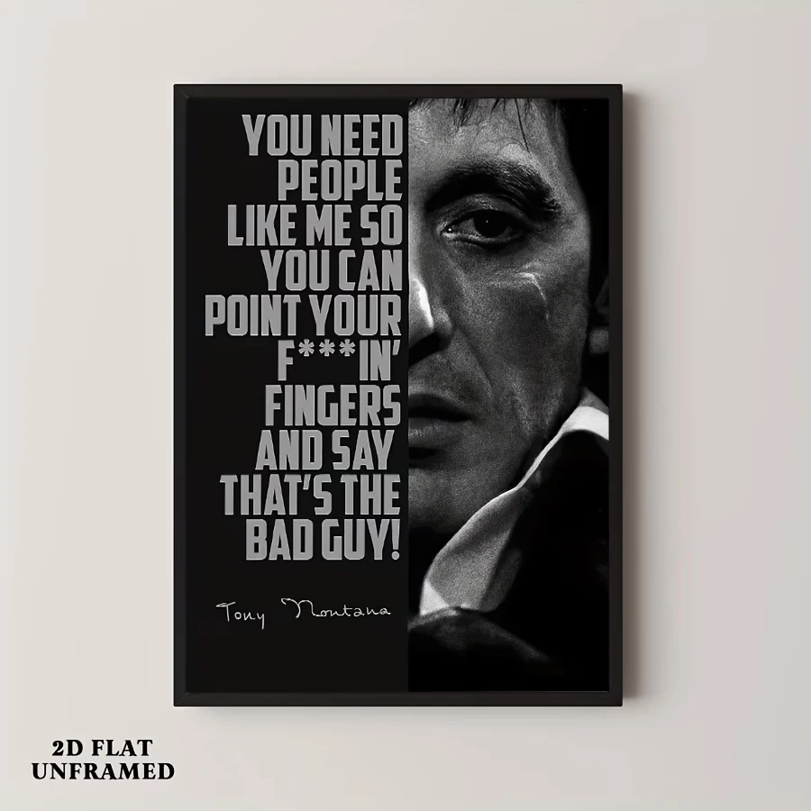 Modern,Retro Tony Montana Quote Wall Art Print Canvas Painting Poster Picture For Living Room,Bedroom Home Decor image 4