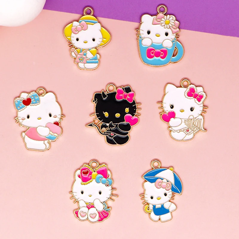 

10PCS cute kitten alloy pendant bow cup Cat jewelry ultima charm DIY bracelet earrings pendant production