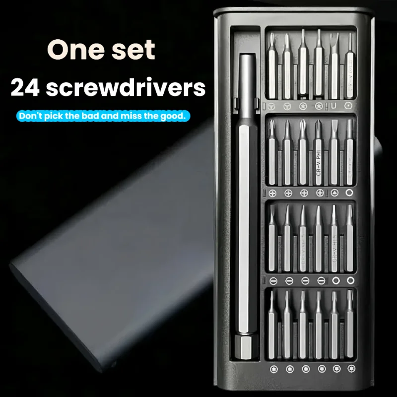 Mini pocket screwdriver set, small repair set, suitable for 24-in-1 mobile phones and laptops