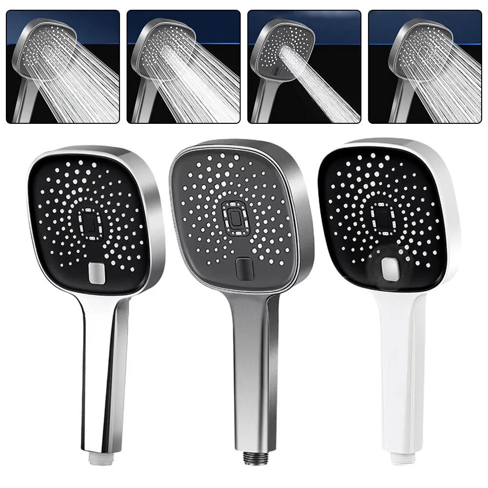 Invigorating Shower Adjustable Shower Head Filter Shower Head Plastic Material Wide Coverage 4 Selectable Modes