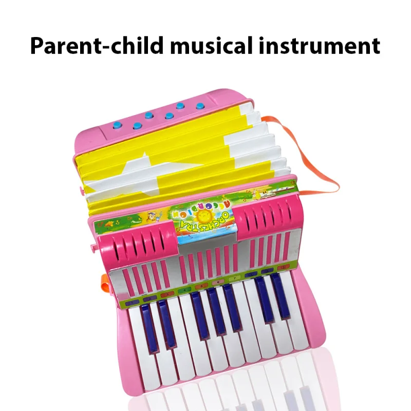 Mini 17-key 6-bass Accordion ABS Material with Buckle Musical Instrument for Beginners Gift Lightweight Button Accordion