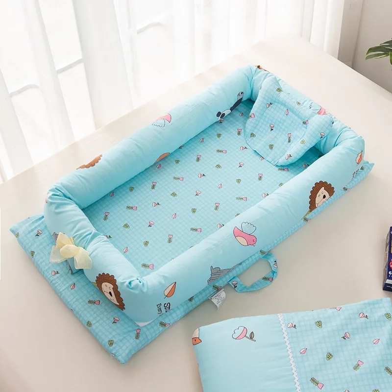 Pure Cotton Portable Crib Bed Detachable and Washable Newborn Bb Baby Sleeping Artifact Foldable Bionic Bed