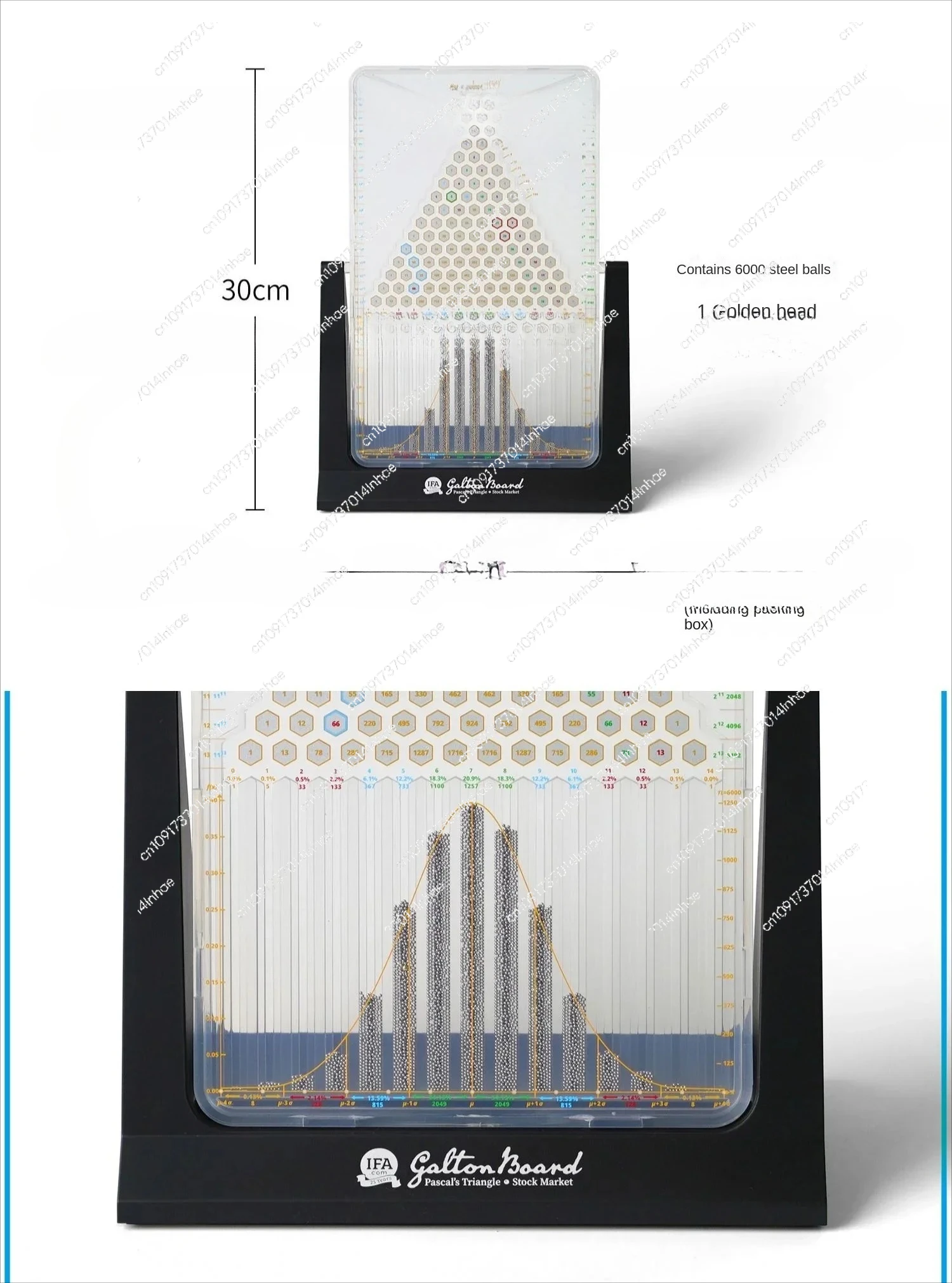 Galton board, normal distribution model STEM certification investment probability physics teaching tool