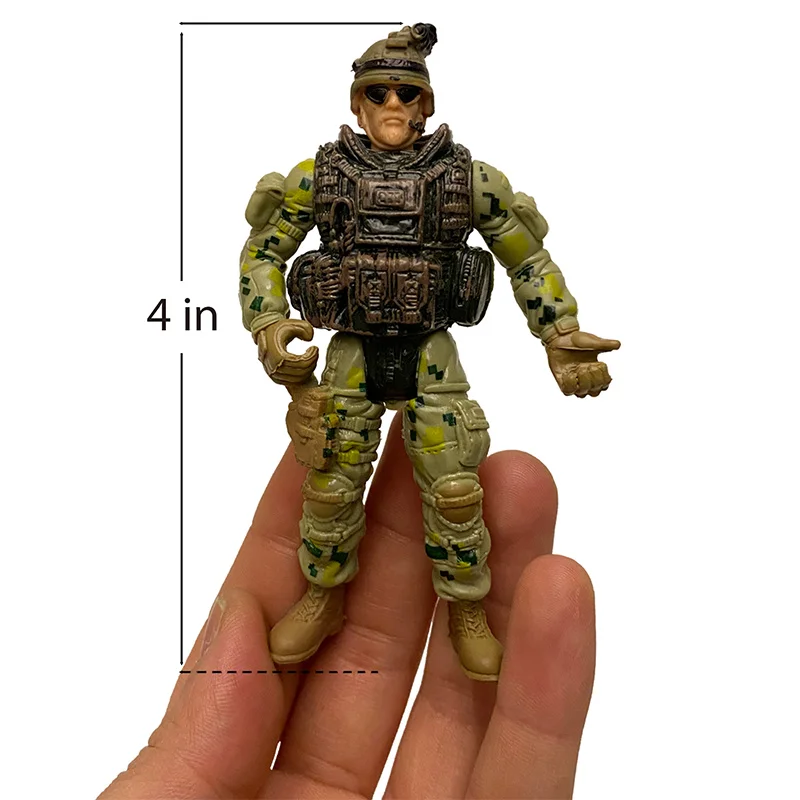 Army Men e SWAT Team Action Figures Playset, soldados das forças especiais, jogo de guerra da Segunda Guerra Mundial, armas militares, modelo para criança, presente do menino, 6 peças