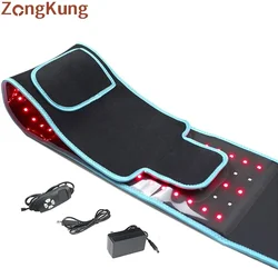 Ceinture de Thérapie à la Lumière Rouge LED avec Dispositif de Lumière Proche-Infrarouge, USB, pour les Muscles du Dos endoloris