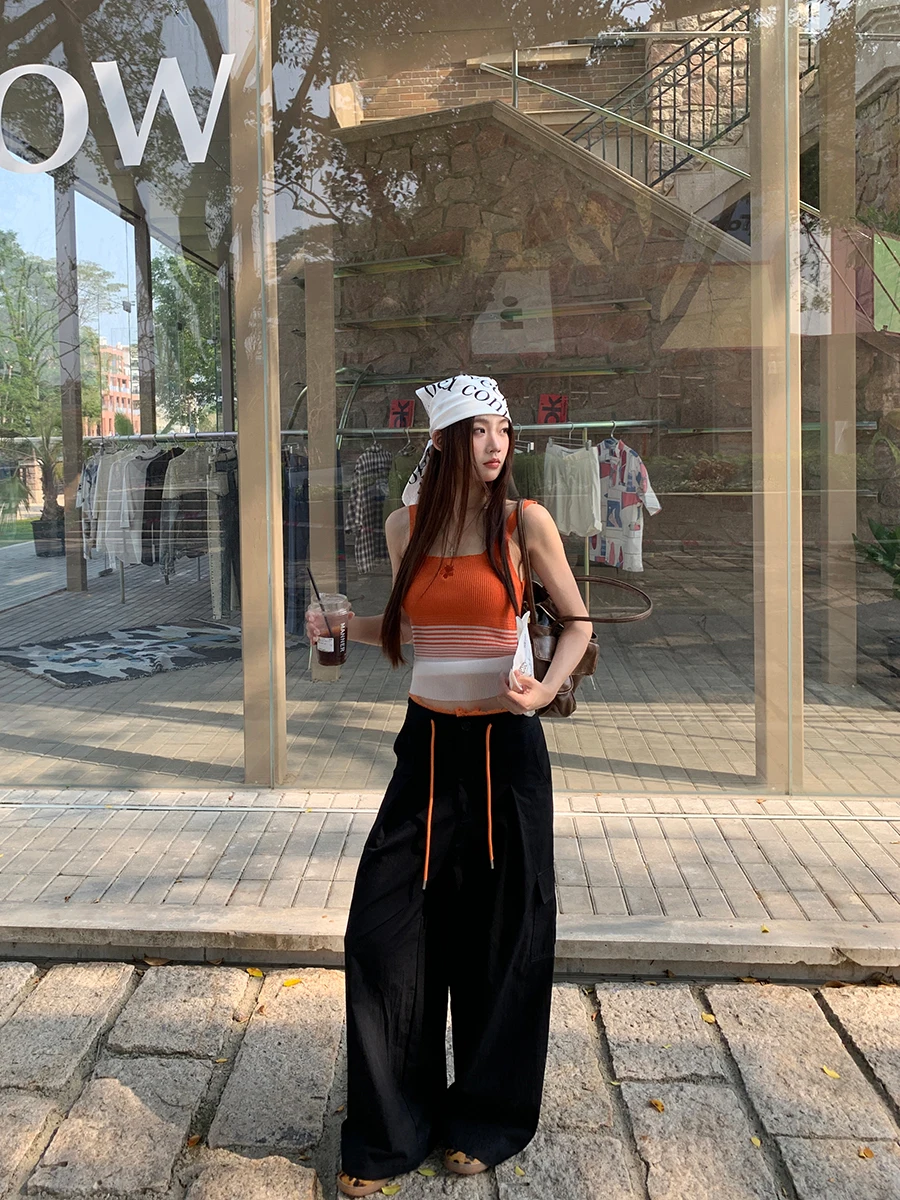 

Женские повседневные брюки Bla с высокой талией и широкими штанинами, свободного прямого кроя, из комфортной хлопковой смеси, летняя новинка